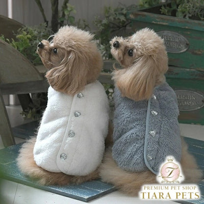 ワンオクターヴ One Octave ハートダイヤ付フリース【小型犬 犬服 ウエア アウター フリース ノースリーブ セレブ】
