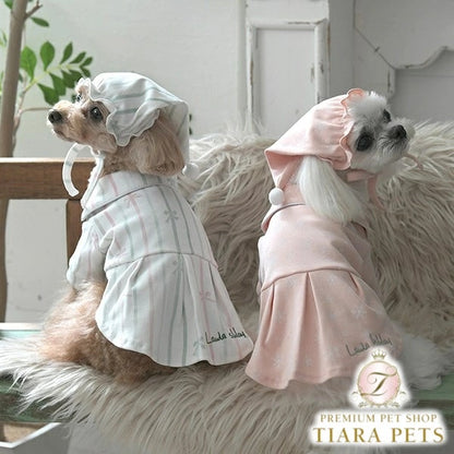 ローラアシュレイ LAURA ASHLEY リラックスパジャマスリープ帽子セット【小型犬 犬服 ウエア ルームウェア 部屋着 パジャマ セレブ】