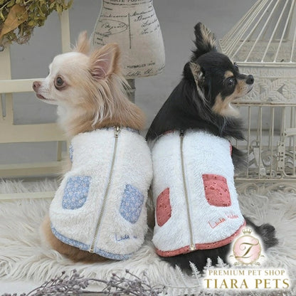 ローラアシュレイ LAURA ASHLEY パイピングフリース【小型犬 犬服 ウエア ルームウェア 部屋着 パジャマ セレブ】