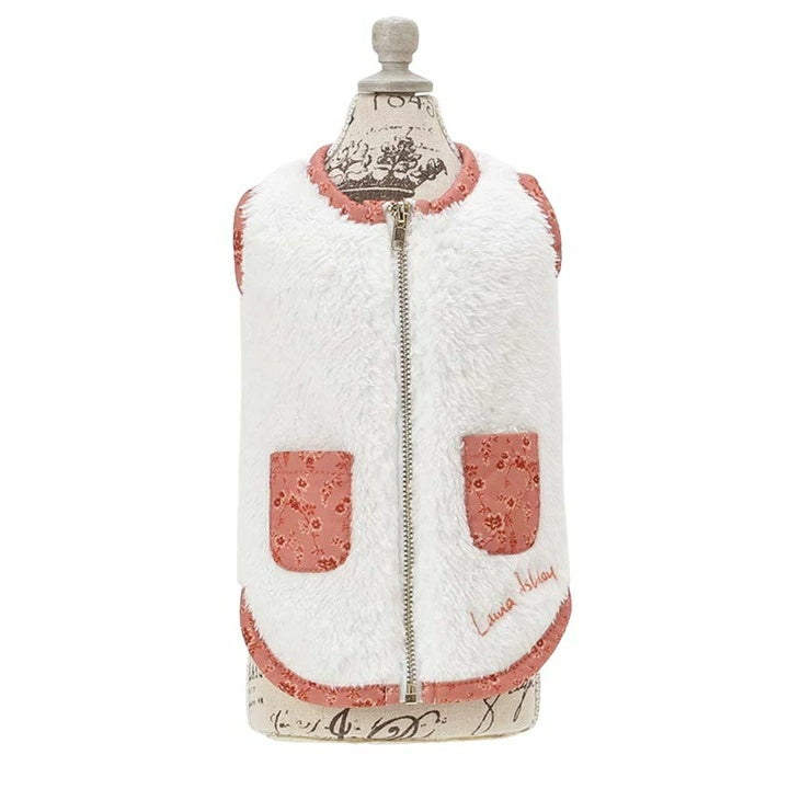 ローラアシュレイ LAURA ASHLEY パイピングフリース【小型犬 犬服 ウエア ルームウェア 部屋着 パジャマ セレブ】