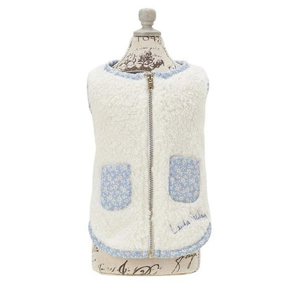 ローラアシュレイ LAURA ASHLEY パイピングフリース【小型犬 犬服 ウエア ルームウェア 部屋着 パジャマ セレブ】
