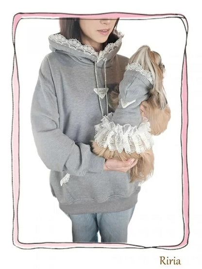 サーカスサーカス circus circus ★先行予約10月上旬入荷★Classy Laced Owner's Hoodie(CCZ-0071)【小型犬 オーナー用 ママ用 ウエア トップス パーカー】