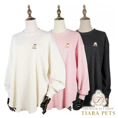 サーカスサーカス circus circus Toy Bear Glitter Waffle Owner's Long T(CCZ-0067)【小型犬 オーナー用 ママ用 ウエア トップス ロングTシャツ】