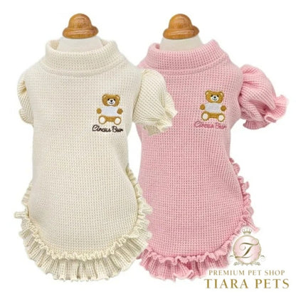 サーカスサーカス circus circus ★先行予約10月上旬入荷★Toy Bear Glitter Waffle Frill OP(CCW-0287)【小型犬 犬用 ウエア ワンピース スカート フーディ】