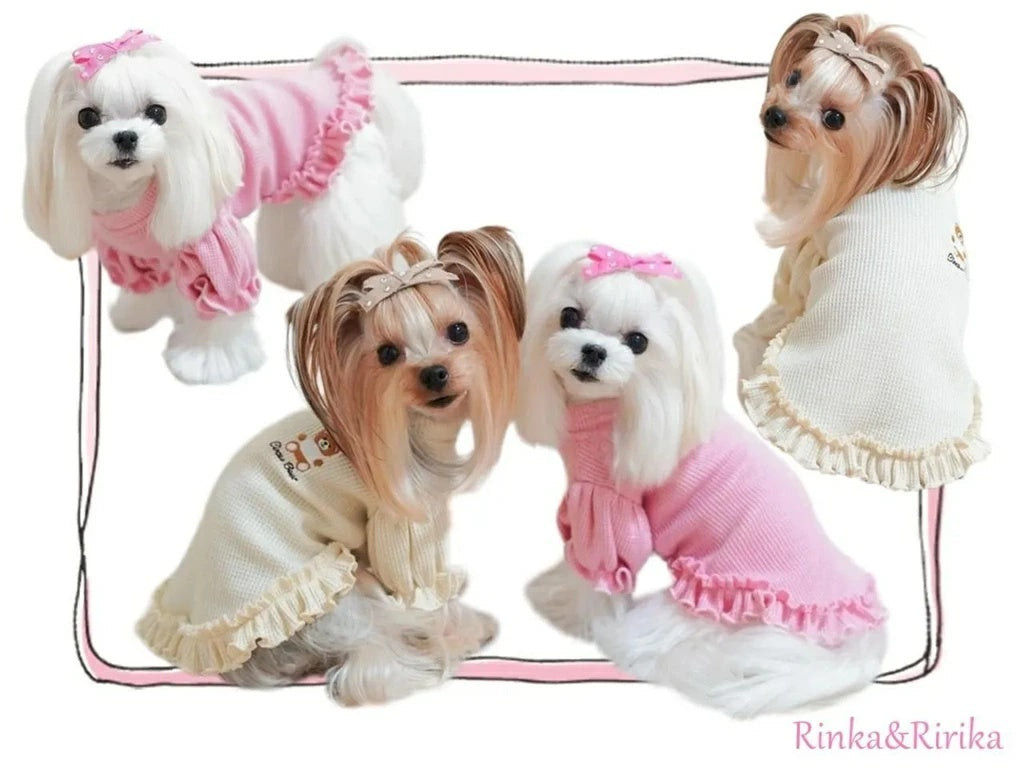 サーカスサーカス circus circus ★先行予約10月上旬入荷★Toy Bear Glitter Waffle Frill OP(CCW-0287)【小型犬 犬用 ウエア ワンピース スカート フーディ】