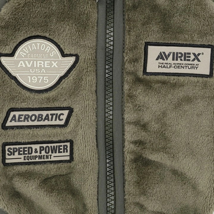 アヴィレックス AVIREX ロゴパッチフリースジャケット【小型犬 犬服 アウター ジャケット カジュアル】