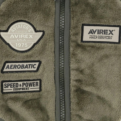 アヴィレックス AVIREX ロゴパッチフリースジャケット【小型犬 犬服 アウター ジャケット カジュアル】