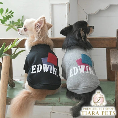 エドウイン EDWIN パッチワークスウェット【小型犬 犬服 ウエア トップス スウェット トレーナー カジュアル】
