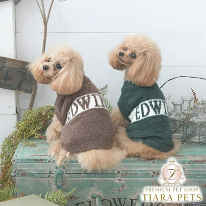 エドウイン EDWIN もこもこロゴスウェット【小型犬 犬服 ウエア トップス スウェット トレーナー カジュアル】