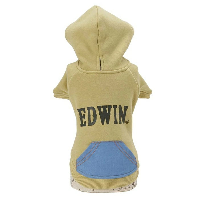 エドウイン EDWIN デニムライクポケット付パーカー【小型犬 犬服 ウエア トップス スウェット パーカー フーディ カジュアル】