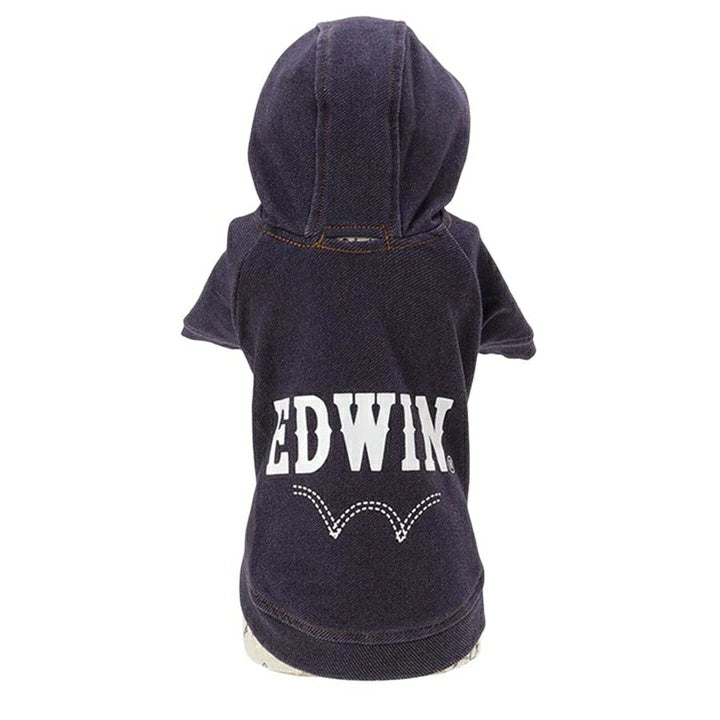 エドウイン EDWIN デニムライクパーカー【小型犬 犬服 ウエア トップス スウェット パーカー フーディ カジュアル】