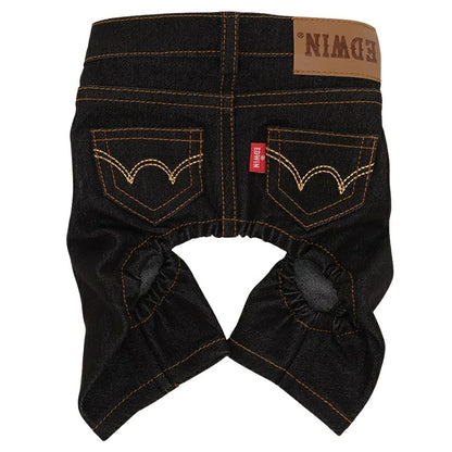 エドウイン EDWIN デニムライクセットアップ【小型犬 犬服 ウエア トップス セットアップ ジャケット パンツ カジュアル】