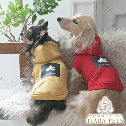 ロゴス LOGOS もちのびボックスロゴパーカー【小型犬 犬服 ウェア トップス パーカー フーディ カジュアル】