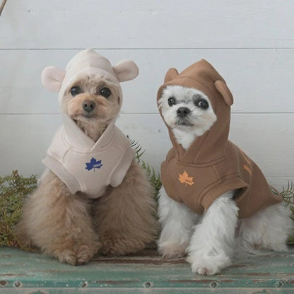 ロゴス LOGOS クマ耳ロゴパーカー【小型犬 犬服 ウェア トップス パーカー フーディ カジュアル】