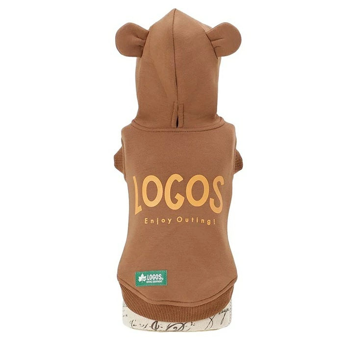 ロゴス LOGOS クマ耳ロゴパーカー【小型犬 犬服 ウェア トップス パーカー フーディ カジュアル】