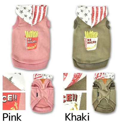 ディーズチャット D's CHAT ポテトプリントパーカ【犬服 小型犬 ダックス フレブル ドッグウェア トップス パーカー フーディ】