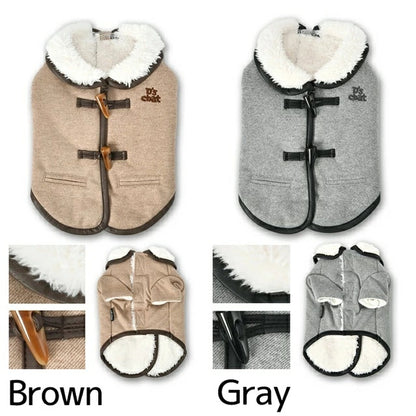ディーズチャット D's CHAT ダッフルボタンボアアウター【犬服 小型犬 犬服 小型犬 ダックス フレブル ドッグウェア アウター ジャケット】