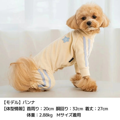 ディーズチャット D's CHAT ベロアラインジャージ【犬服 小型犬 犬服 小型犬 ダックス フレブル ドッグウェア ジャージ つなぎ パンツ ロンパース】