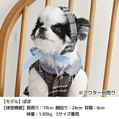 ティノティート TINOTITO チェックツイード帽子【小型犬 犬服 犬用 ドッグウェア 帽子】