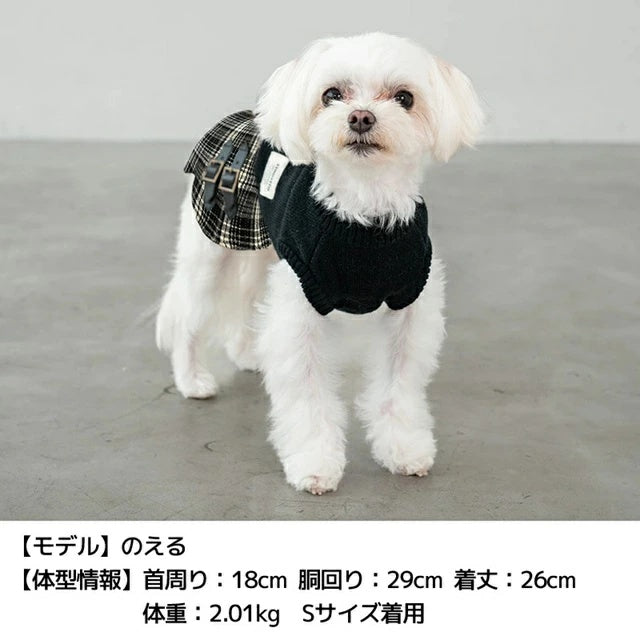 ティノティート TINOTITO チェック柄ニットワンピ【小型犬 犬服 ドッグウェア ワンピース ドレス スカート】