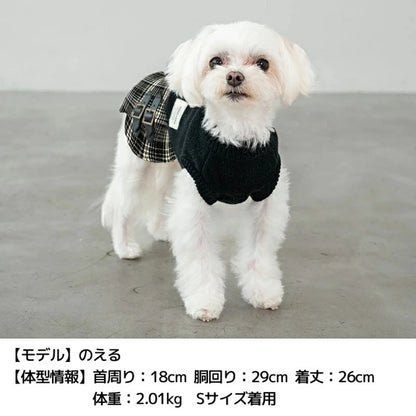 ティノティート TINOTITO チェック柄ニットワンピ【小型犬 犬服 ドッグウェア ワンピース ドレス スカート】