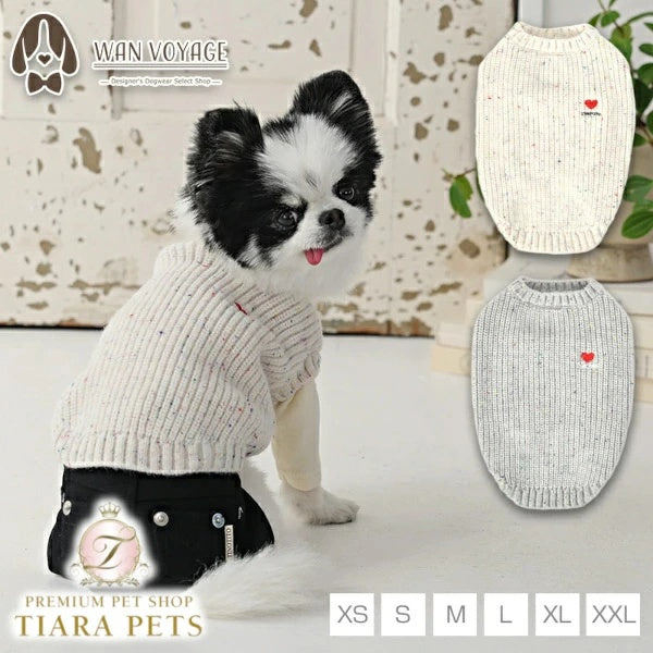 ティノティート TINOTITO ワンポイントネップニット【小型犬 犬服 ドッグウェア トップス ニット セーター】