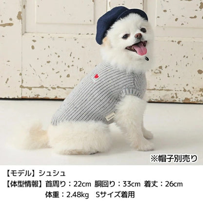 ティノティート TINOTITO ワンポイントネップニット【小型犬 犬服 ドッグウェア トップス ニット セーター】