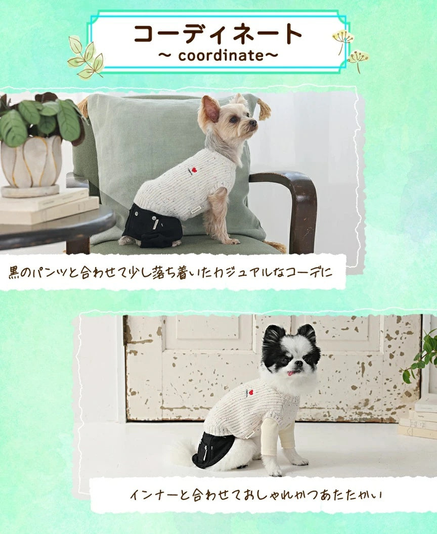 ティノティート TINOTITO ワンポイントネップニット【小型犬 犬服 ドッグウェア トップス ニット セーター】