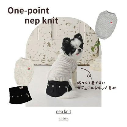 ティノティート TINOTITO ワンポイントネップニット【小型犬 犬服 ドッグウェア トップス ニット セーター】