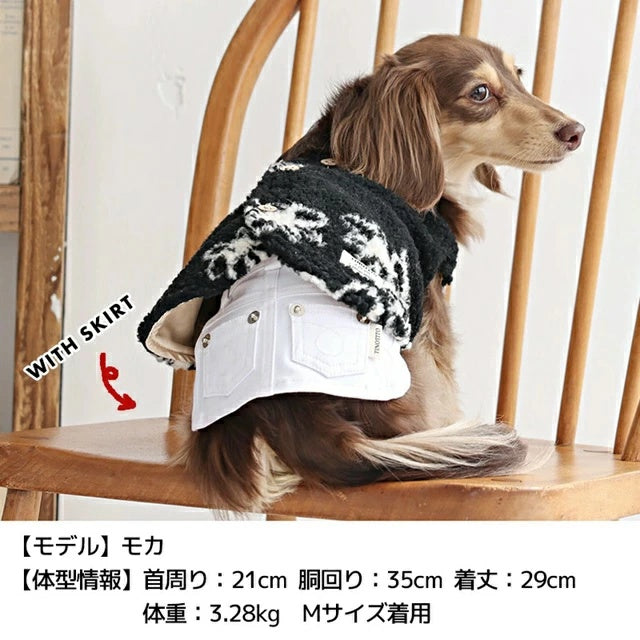 ティノティート TINOTITO 背開き花柄ボアベスト【小型犬 犬服 ドッグウェア アウター ベスト ジャケット】