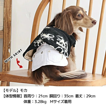ティノティート TINOTITO 背開き花柄ボアベスト【小型犬 犬服 ドッグウェア アウター ベスト ジャケット】