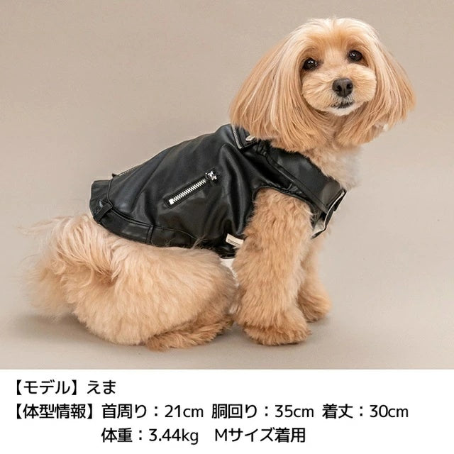 ティノティート TINOTITO ライダースジャケット【小型犬 犬服 ドッグウェア アウター ベスト ジャケット】