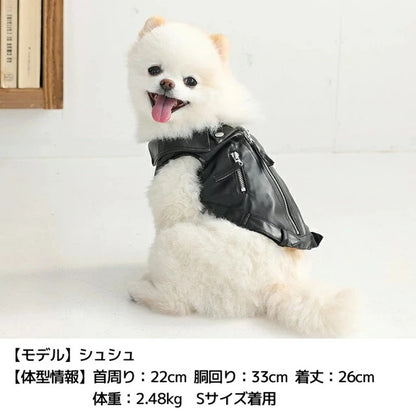 ティノティート TINOTITO ライダースジャケット【小型犬 犬服 ドッグウェア アウター ベスト ジャケット】