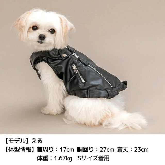 ティノティート TINOTITO ライダースジャケット【小型犬 犬服 ドッグウェア アウター ベスト ジャケット】