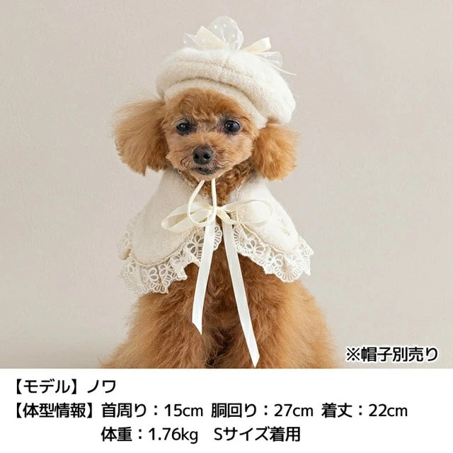 アントゥトゥ Un TouTou ブークレーニットケープ【小型犬 犬用 小物 アクセサリー ケープ セレブ】
