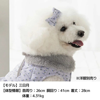 アントゥトゥ Un TouTou 小花柄コーデュロイリボン【小型犬 犬用 ヘアアクセサリー セレブ】