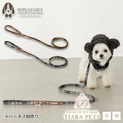 アントゥトゥ Un TouTou チェック柄リード【小型犬 犬用 リード お散歩 セレブ】