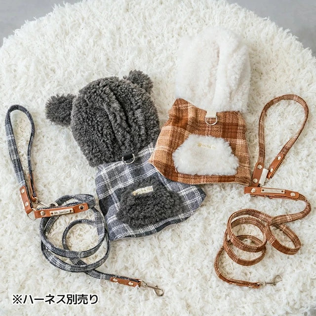 アントゥトゥ Un TouTou チェック柄リード【小型犬 犬用 リード お散歩 セレブ】