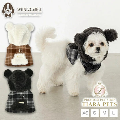 アントゥトゥ Un TouTou ボアフードハーネス【小型犬 犬用 ハーネス お散歩 セレブ】