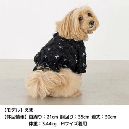 アントゥトゥ Un TouTou リボン柄バルーンブラウス【小型犬 犬服 トップス ブラウス シャツ セレブ】