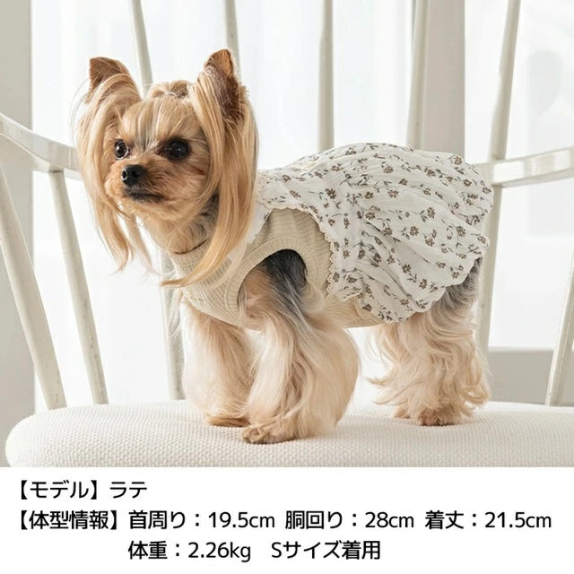 アントゥトゥ Un TouTou 小花柄アンサンブルワンピ【小型犬 犬服 ワンピース スカート ドレス セレブ】