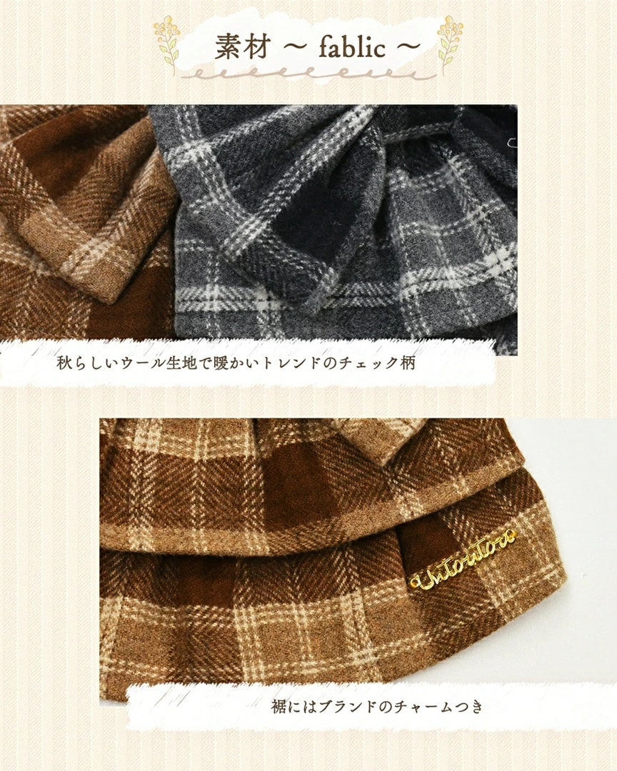 アントゥトゥ Un TouTou チェック柄サロペットスカート【小型犬 犬服 ワンピース スカート サロペット セレブ】