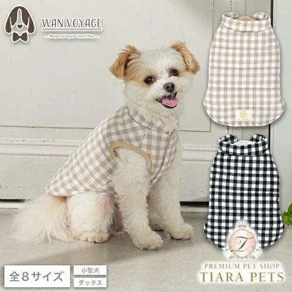 アントゥトゥ Un TouTou ギンガムチェック中綿アウター【小型犬 犬服 アウター コート セレブ】