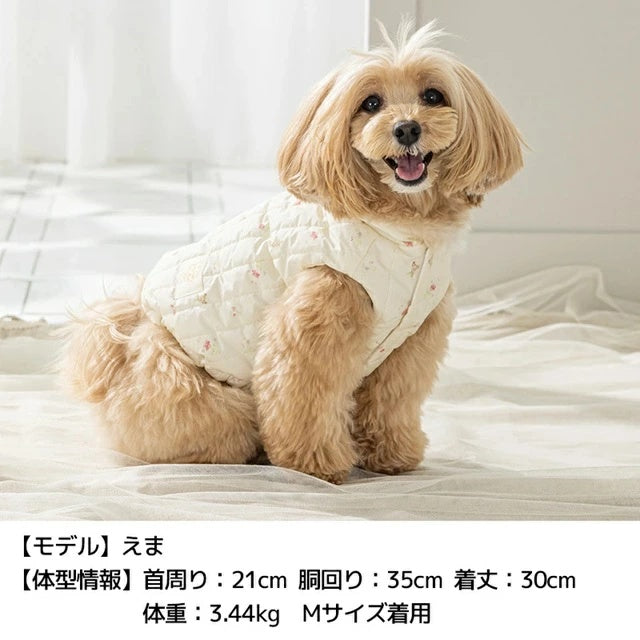 アントゥトゥ Un TouTou 小花柄キルトアウター【小型犬 犬服 アウター コート セレブ】