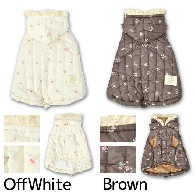 アントゥトゥ Un TouTou 小花柄キルトアウター【小型犬 犬服 アウター コート セレブ】