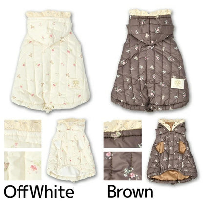 アントゥトゥ Un TouTou 小花柄キルトアウター【小型犬 犬服 アウター コート セレブ】