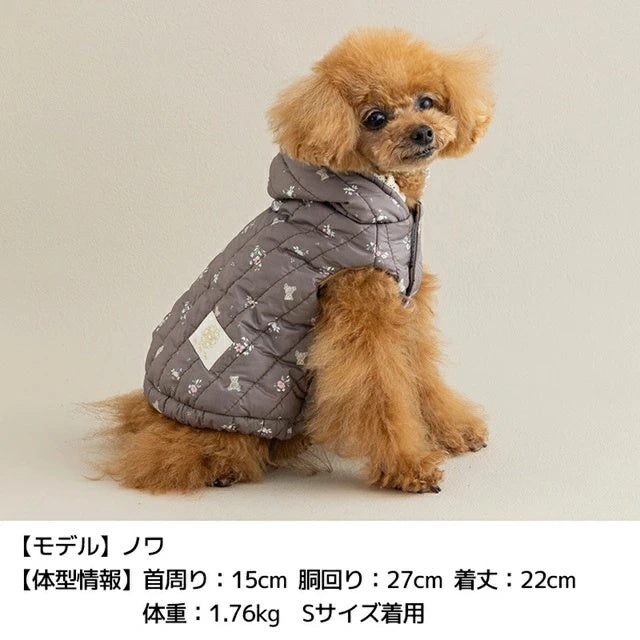 アントゥトゥ Un TouTou 小花柄キルトアウター【小型犬 犬服 アウター コート セレブ】
