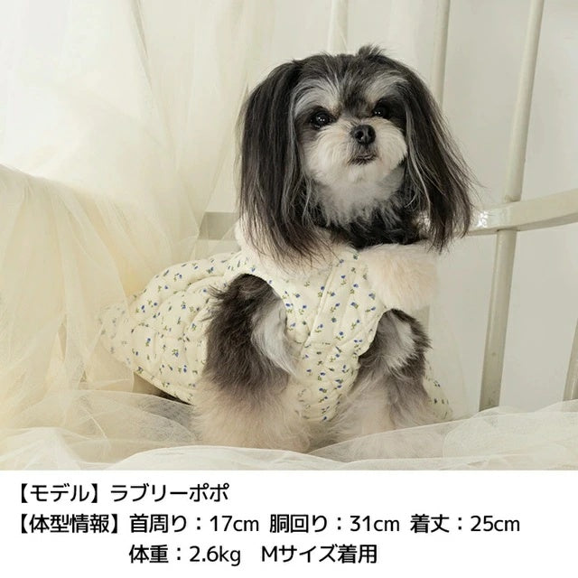 アントゥトゥ Un TouTou ファー付きワンピアウター【小型犬 犬服 アウター コート セレブ】
