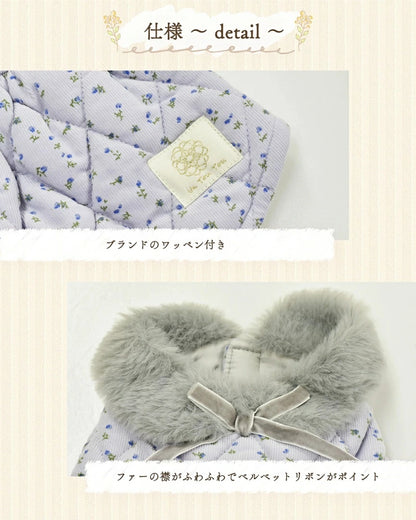 アントゥトゥ Un TouTou ファー付きワンピアウター【小型犬 犬服 アウター コート セレブ】