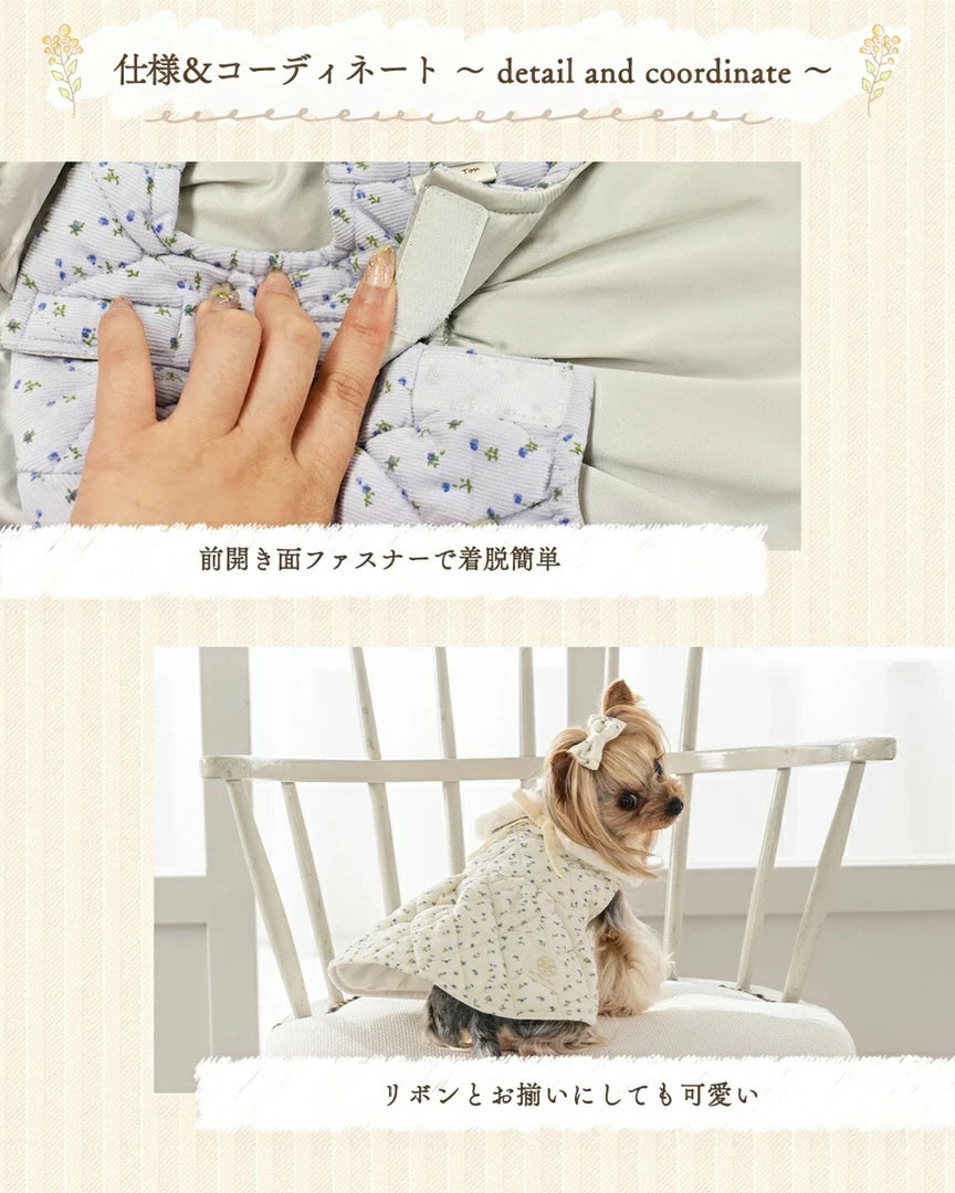 アントゥトゥ Un TouTou ファー付きワンピアウター【小型犬 犬服 アウター コート セレブ】